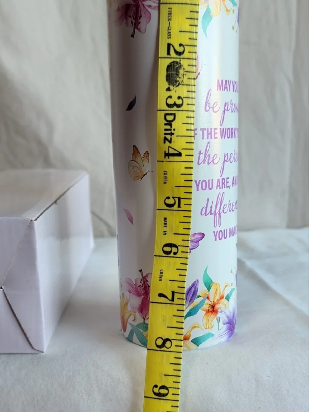 Floral Butterflies Inspirational Travel Tumbler - Purple Accents